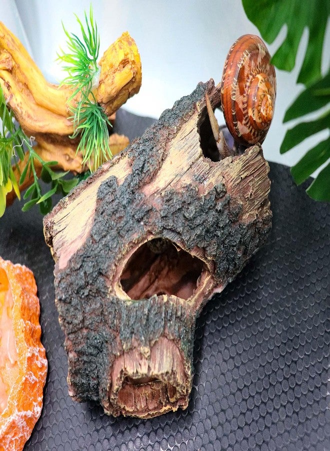 Neeenn Hermit Crab Hideout, Resin Simulation Stone Reptile Cave Hideout, Hermit Crab Climbing Toys, Terrarium Habitat Decor for Lizard Spider Aquarium Fish Gecko Bearded Dragon - Image 5